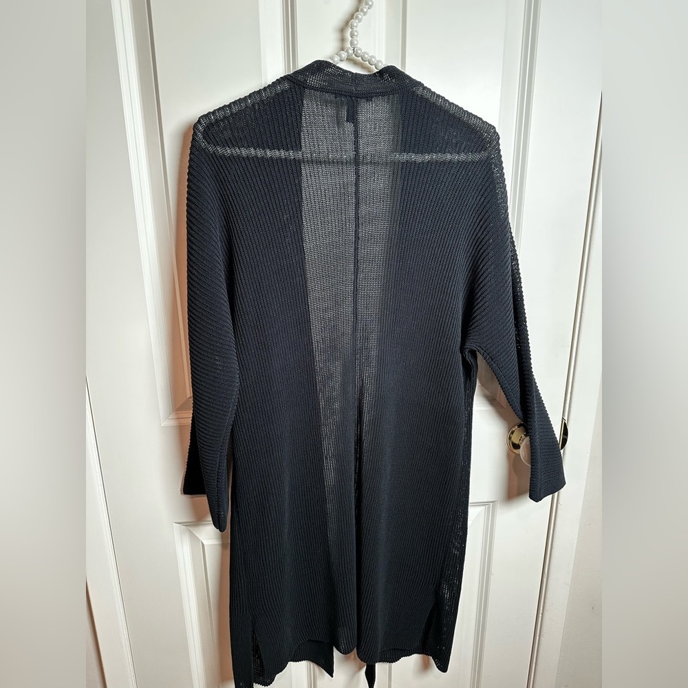 Eileen Fisher Black Open-Front Cardigan - Picture 5 of 6